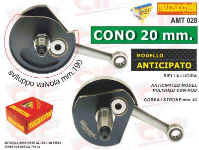 Albero motore mazzucchelli anticipato corsa 43 cono 20 Vespa PK XL RUSH SPECIAL L N R