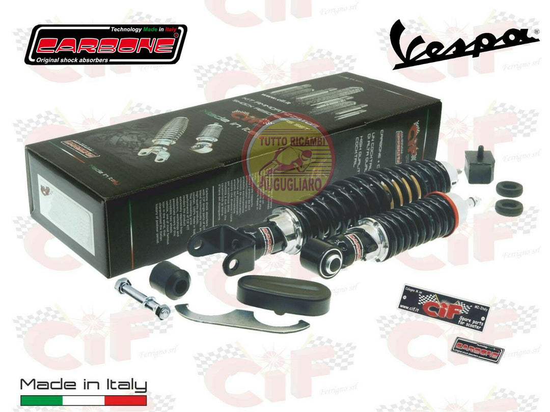 Kit ammortizzatori Carbone neri regolabili Vespa 50 Special L N R 125 ET3