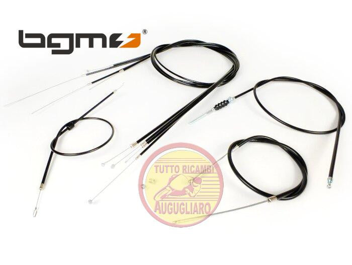 Kit trasmissioni cavi guaine nere in PVC BGM Vespa PX 125 150 200 Arcobaleno