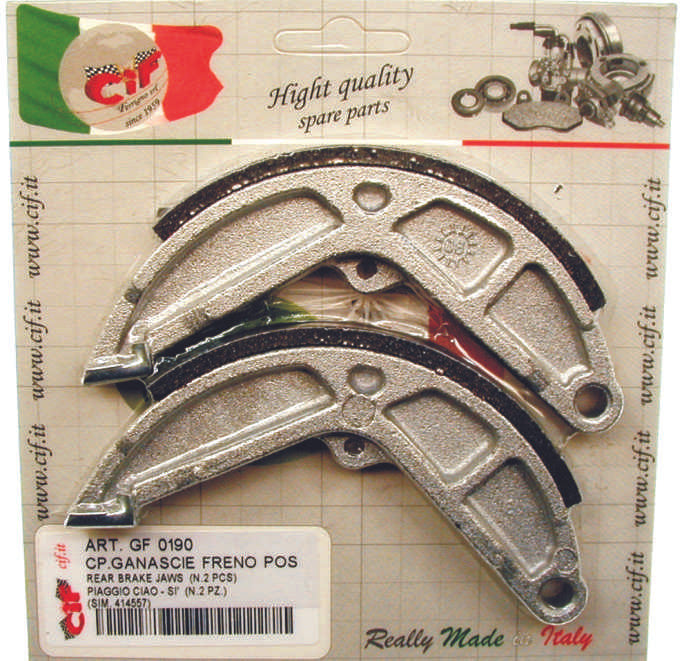 2 Ganasce freno posteriori Piaggio Ciao Si Bravo Boss Boxer Superbravo
