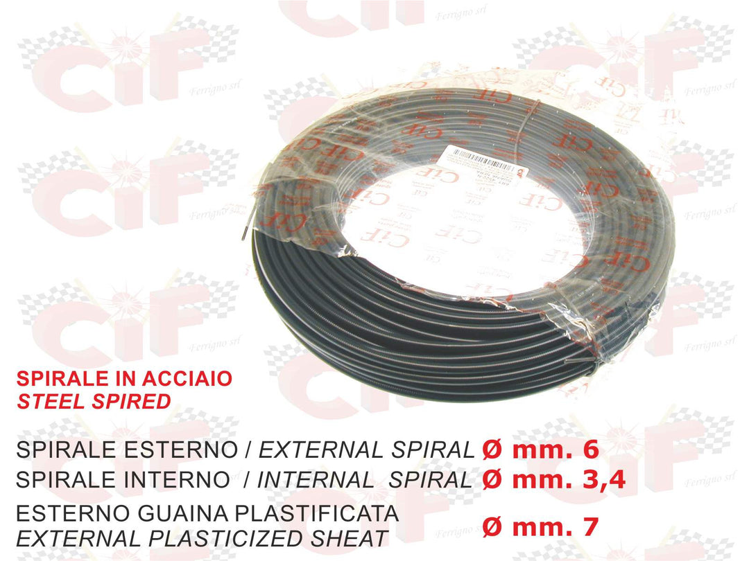 Guaina nera diametro esterno 7mm - int. 3.4mm (1 METRO)