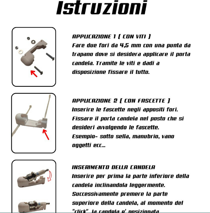 SUPPORTO CANDELA PER FIANCHETTI PIAGGIO CIAO SI BRAVO BOXER