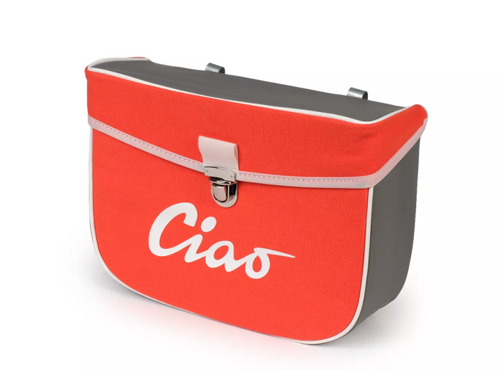 Borsa laterale arancione e grigia per Ciclomotori Piaggio Ciao 50 tutti i modelli fino al 1995
