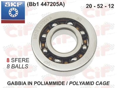 Cuscinetto banco albero motore scooter Piaggio 2T SKF lato frizione o volano 20x52x12