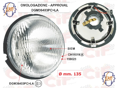 Faro anteriore originale Siem per Vespa HP FL FL2 50 125