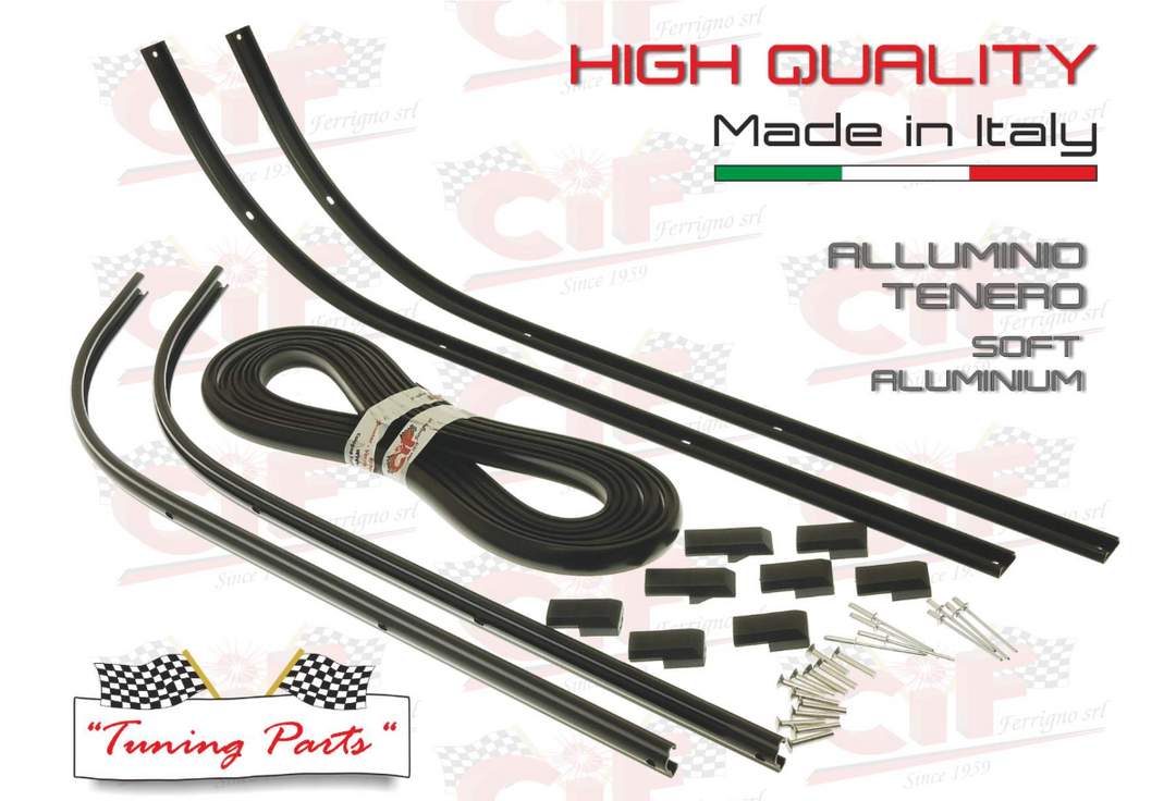 Kit strisce pedana nere in alluminio Vespa PK 50 125 S SS LUSSO ELESTART AUTOMATICA