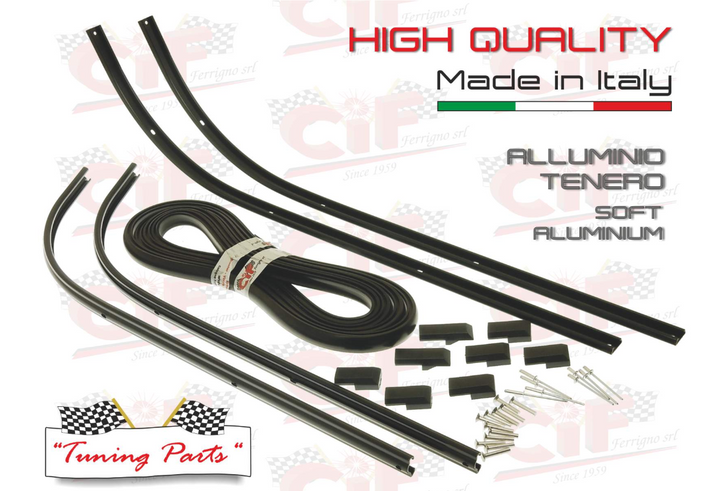 Kit strisce pedana nere in alluminio Vespa PK 50 125 S SS LUSSO ELESTART AUTOMATICA