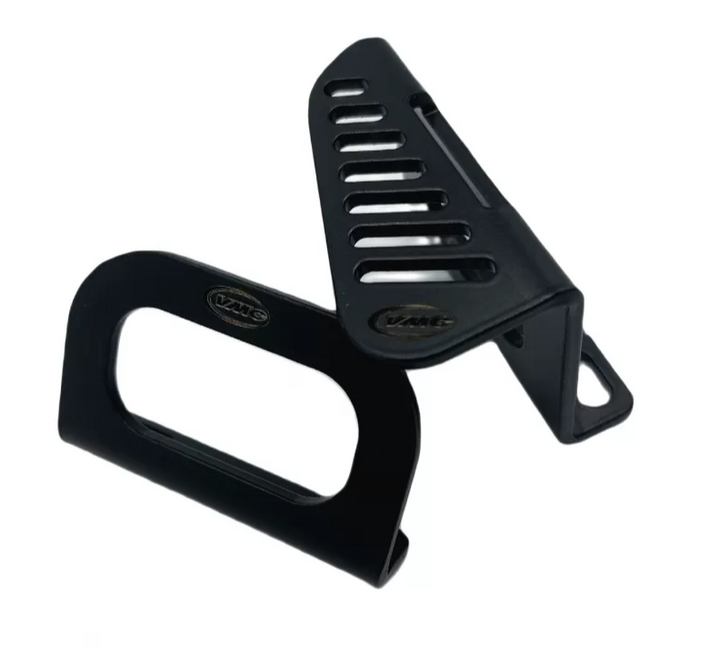 Coppia staffe nere pedana per fissaggio tanica di scorta / borsa Vespa 50 90 125 150 160 180 200