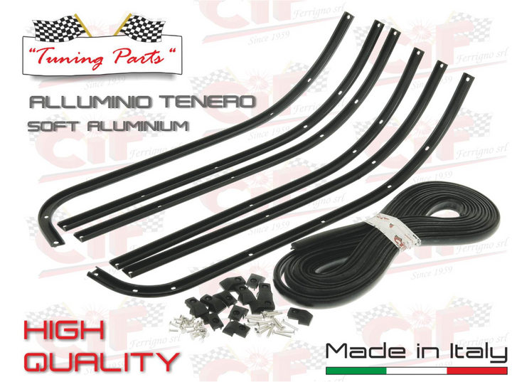 Kit strisce pedana con listelli neri Vespa PE PX ARCOBALENO MILLENIUM LML 125 150 200