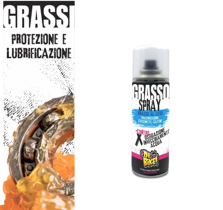 Grasso spray al litio per trasmissioni cuscinetti catene (BOMBOLETTA DA 200ml)