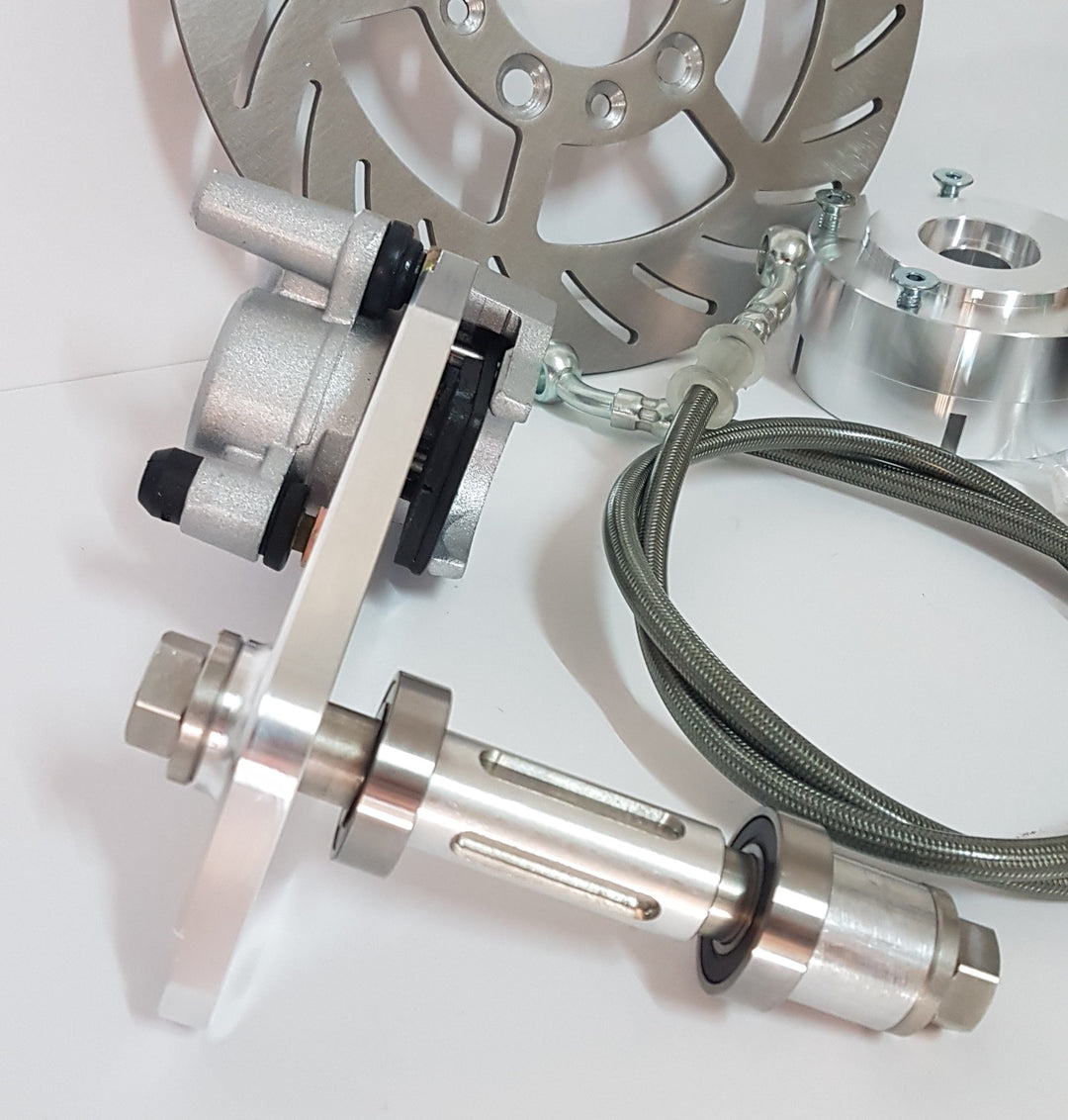 Kit freno a disco ruota anteriore per Piaggio Ciao con cerchi in lega 10 razze parallele