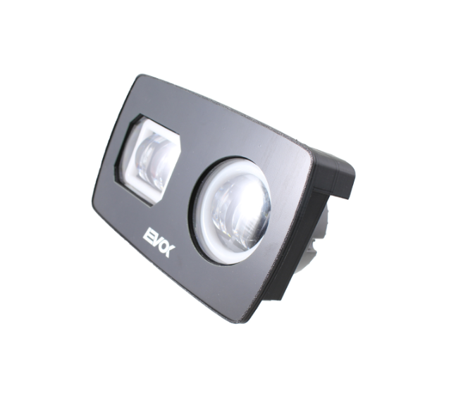 Faro fanale anteriore iron led Evok lato sinistro Piaggio Ape 50 modello due fari