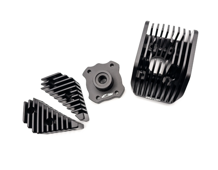 Testa testata nera MC PROPARTS scompobile per cilindro Malossi BIG DEPS 4 Piaggio Ciao SI Bravo
