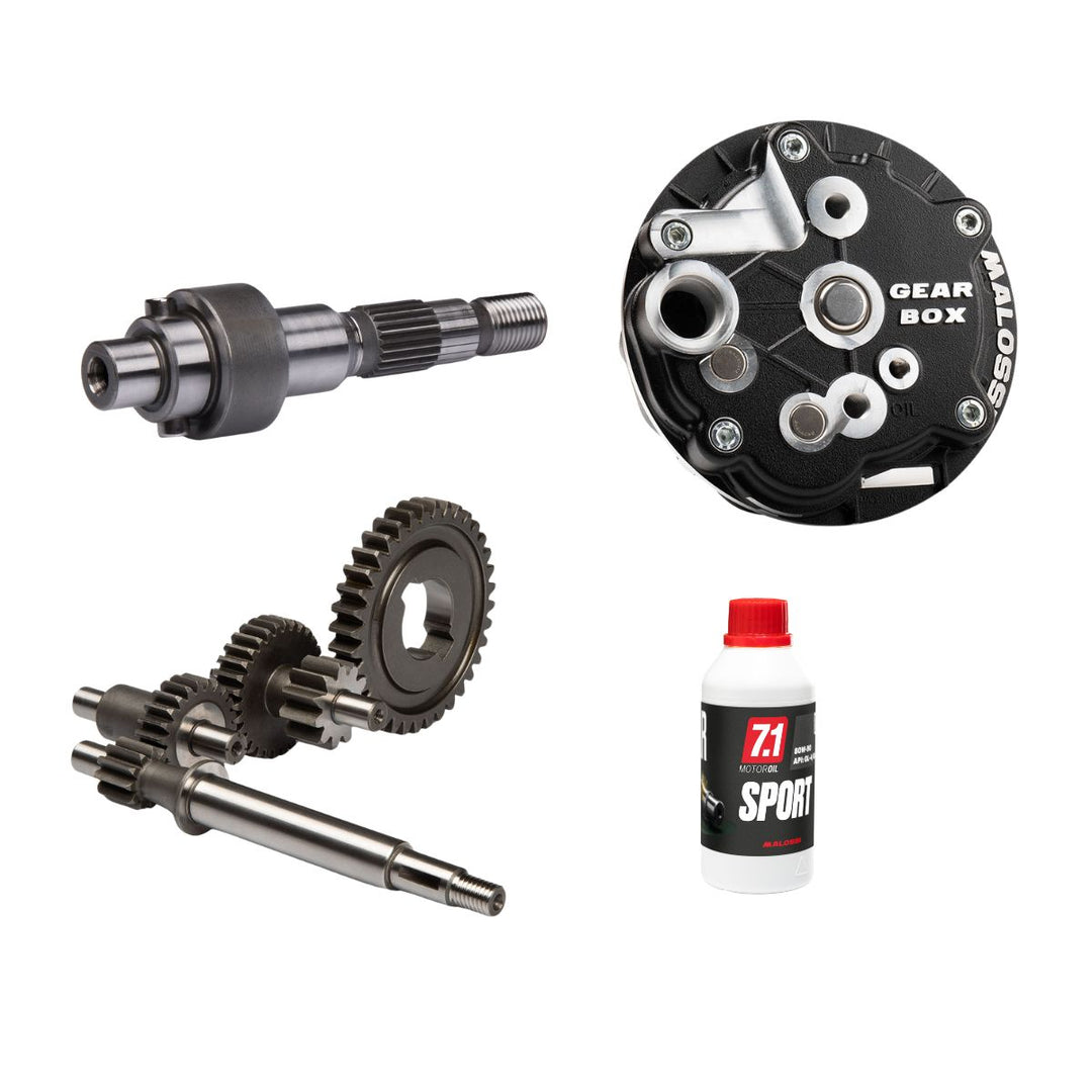 Kit gear box Malossi con ingranaggi lunghi 9:1 + olio 80W90 Piaggio Ciao SI Bravo 50
