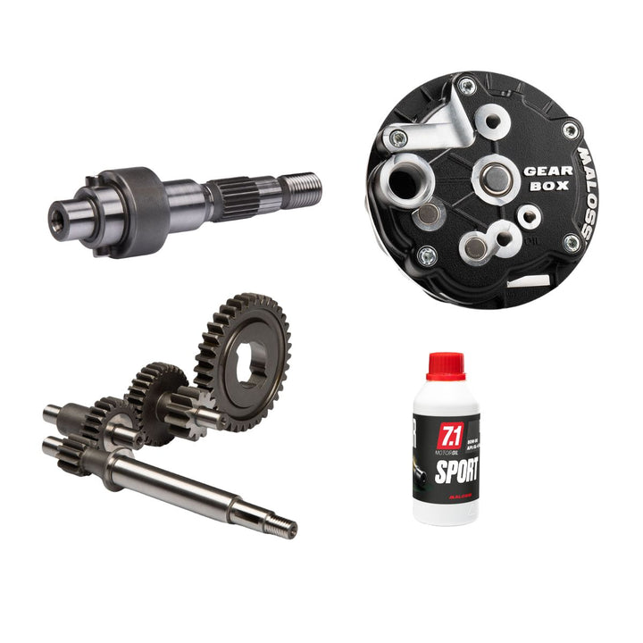 Kit gear box Malossi con ingranaggi lunghi 9:1 + olio 80W90 Piaggio Ciao SI Bravo 50