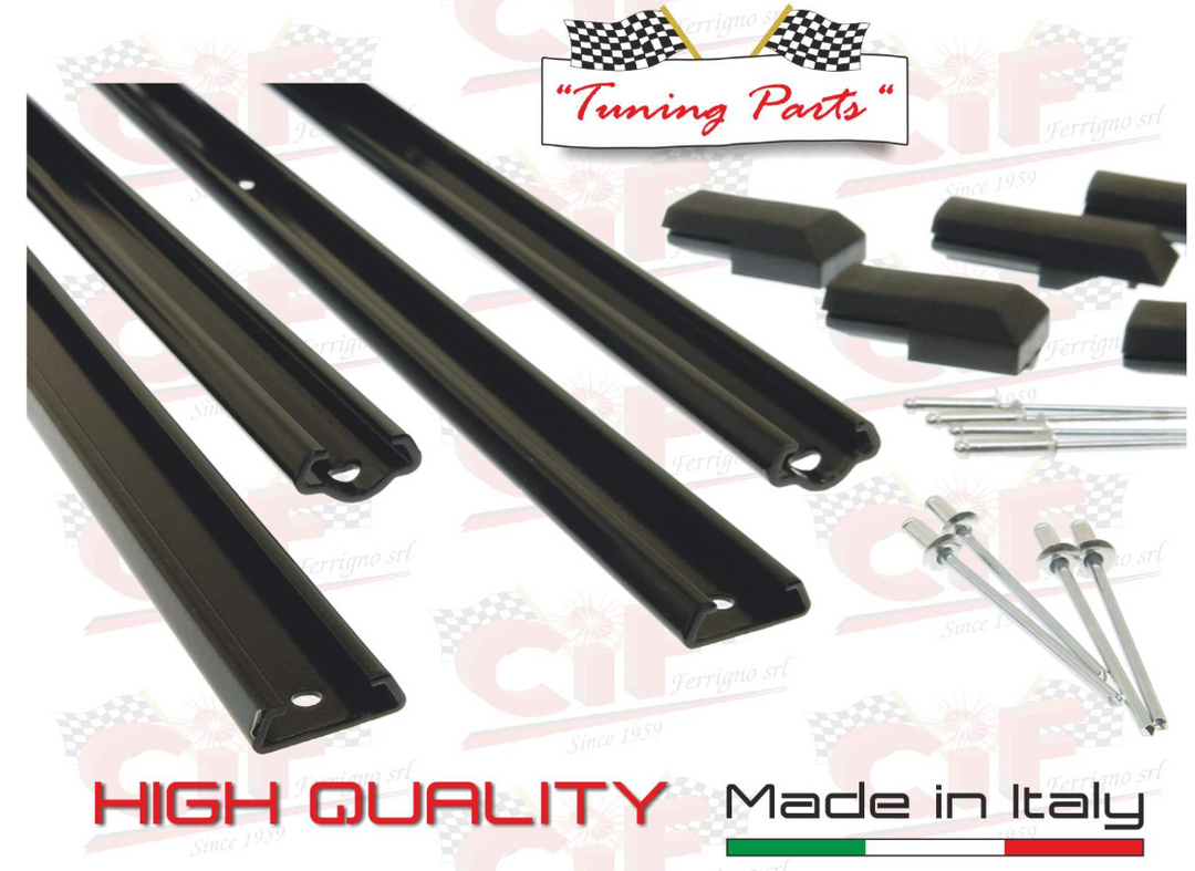 Kit strisce pedana nere in alluminio Vespa PK 50 125 S SS LUSSO ELESTART AUTOMATICA