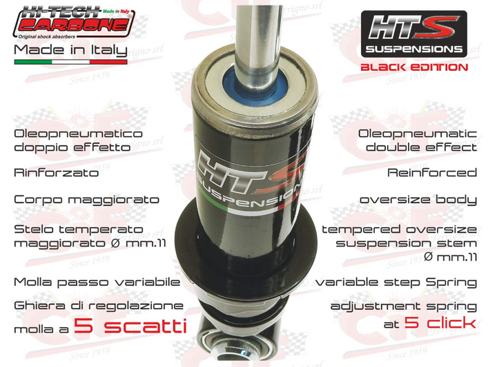 Ammortizzatore anteriore Carbone Hitech sport edition Vespa 50 90 125 Special L N R PK ET3