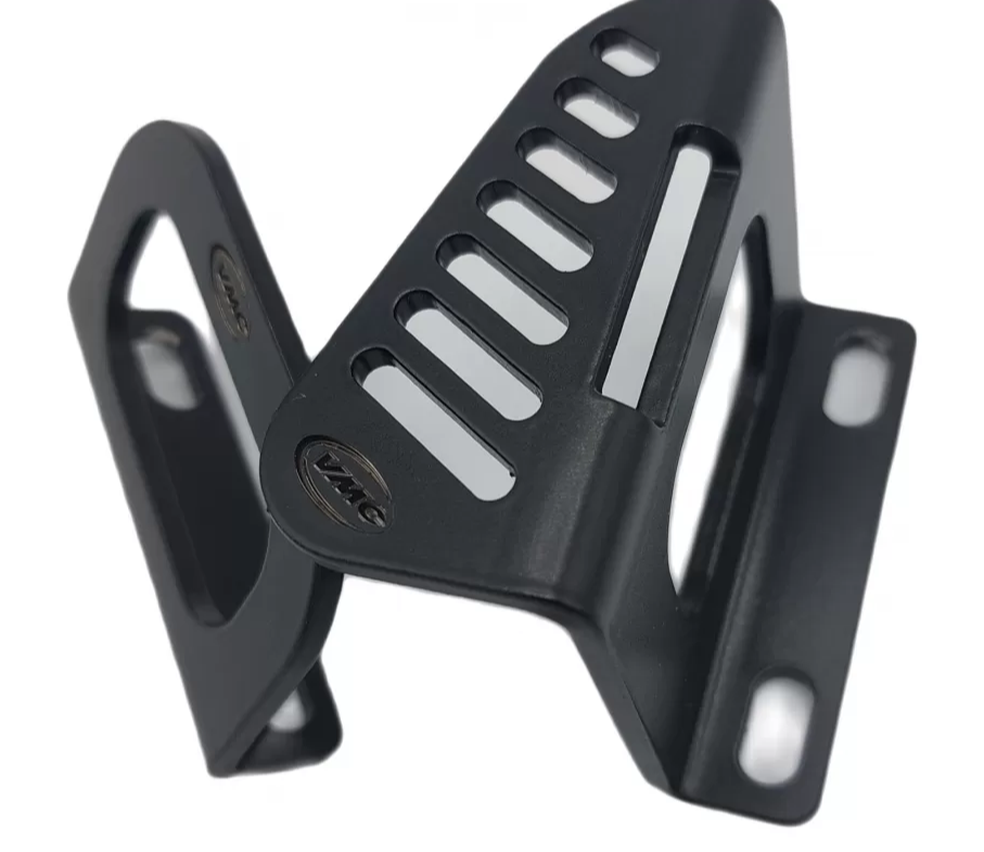 Coppia staffe nere pedana per fissaggio tanica di scorta / borsa Vespa 50 90 125 150 160 180 200