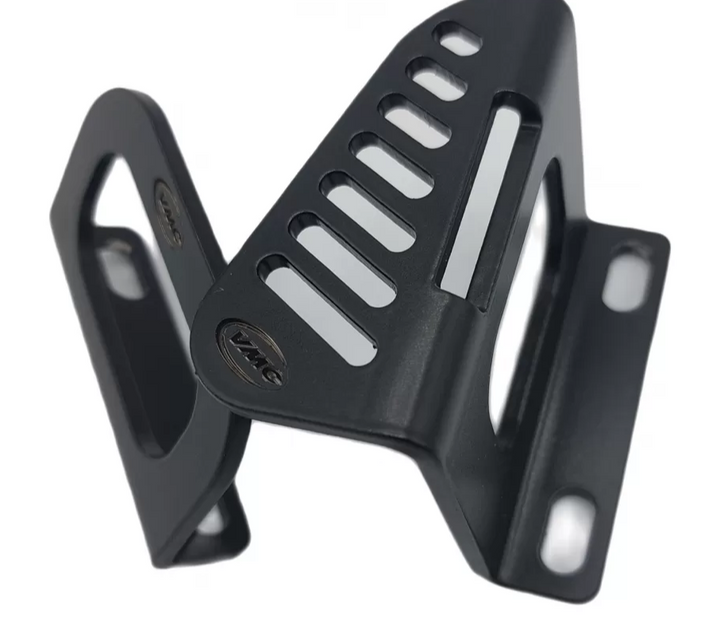 Coppia staffe nere pedana per fissaggio tanica di scorta / borsa Vespa 50 90 125 150 160 180 200