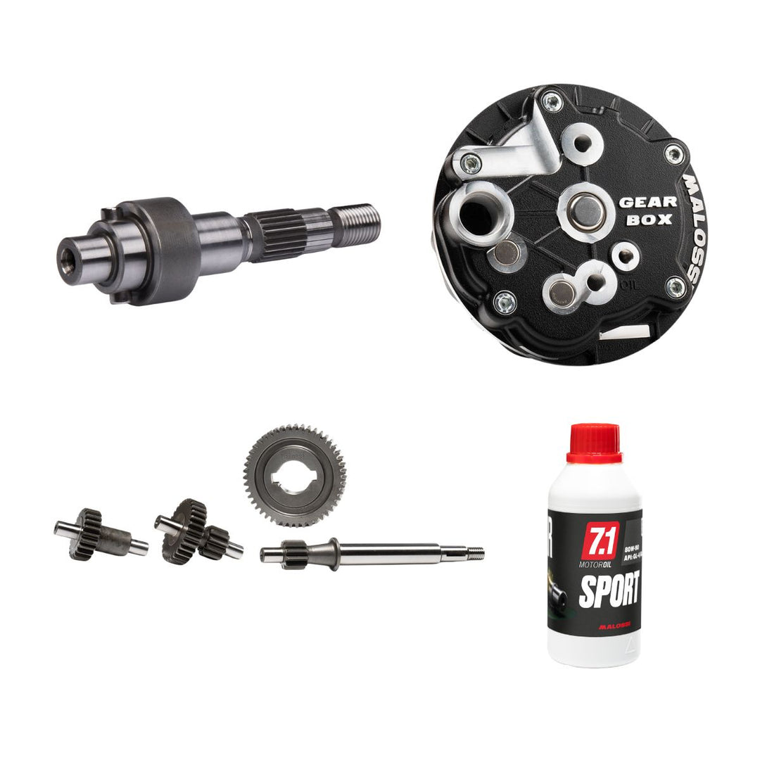 Kit gear box Malossi con ingranaggi corti 13:1 + olio 80W90 Piaggio Ciao SI Bravo 50
