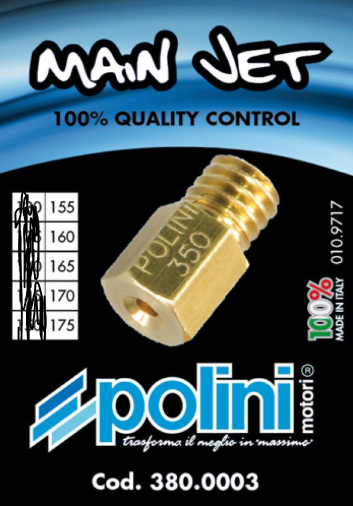Kit 5 getti Polini per carburatore MIKUNI 155 - 160 - 165 - 170 - 175