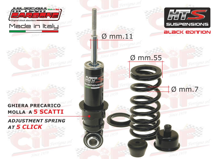 Ammortizzatore anteriore Carbone Hitech sport edition Vespa 50 90 125 Special L N R PK ET3