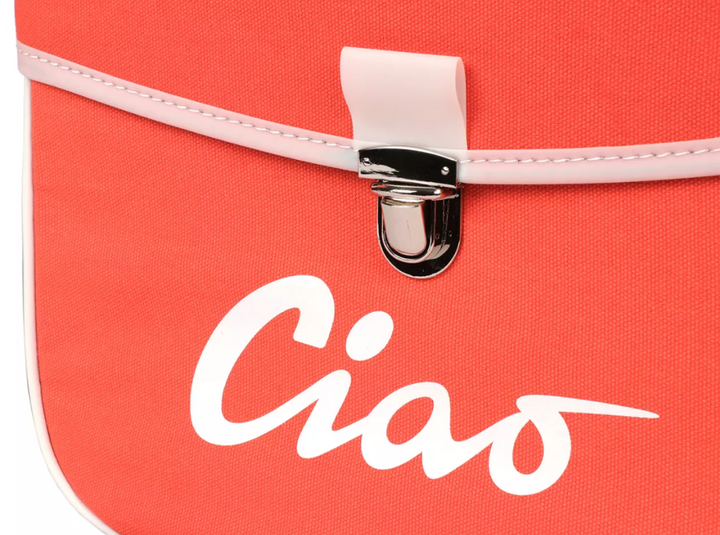 Borsa laterale arancione e grigia per Ciclomotori Piaggio Ciao 50 tutti i modelli fino al 1995