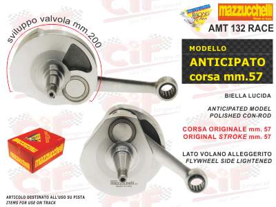 Albero motore Mazzucchelli anticipato Vespa 125 150 GT SPRINT SUPER VBA VBB VNB