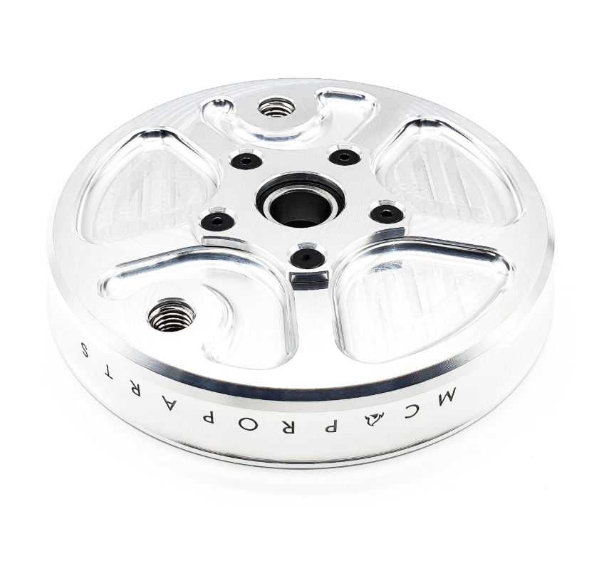 Piastra completa di cuscinetto supporto ruota posteriore MC PROPARTS Piaggio Boxer 50 argento