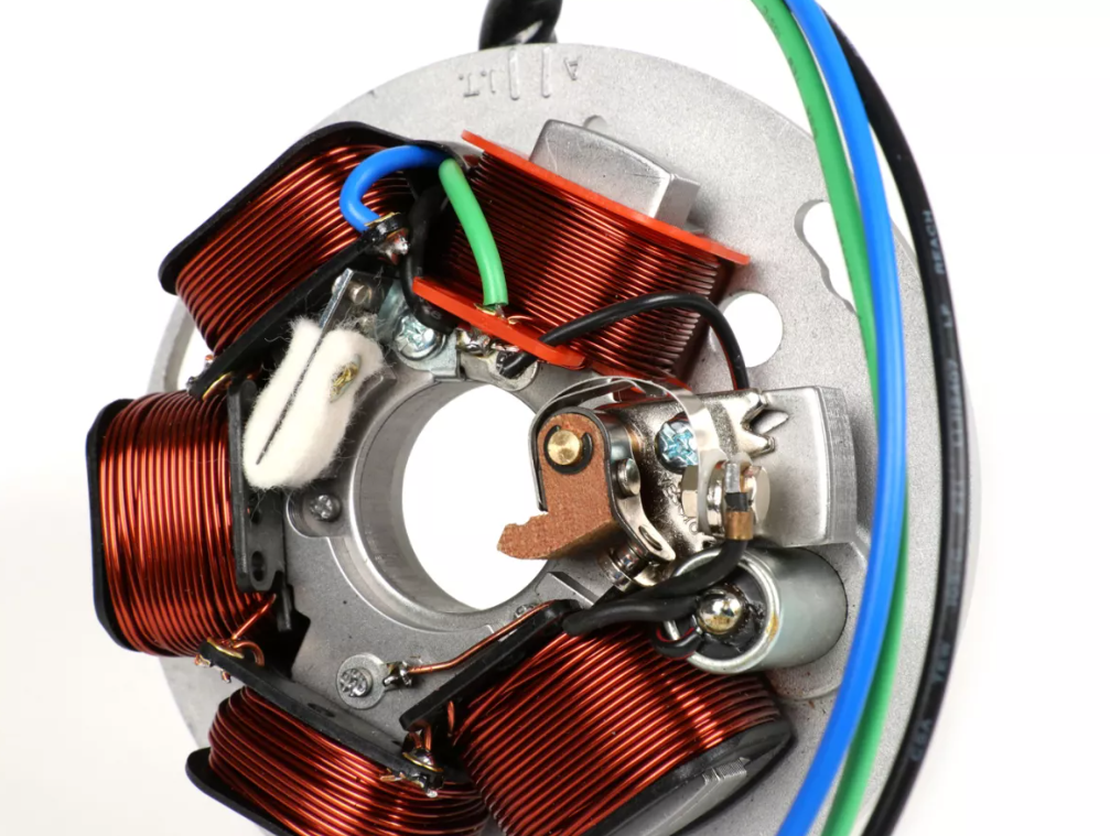 Statore a puntine e condensatore BGM per Vespa PE PX 125 150 200 prime serie 3 fili