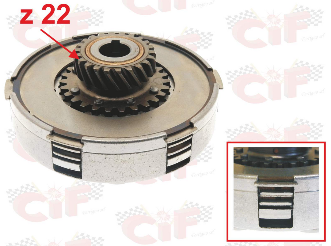 Gruppo frizione 3 dischi z22 denti Piaggio Vespa Sprint GTR Super 125 150