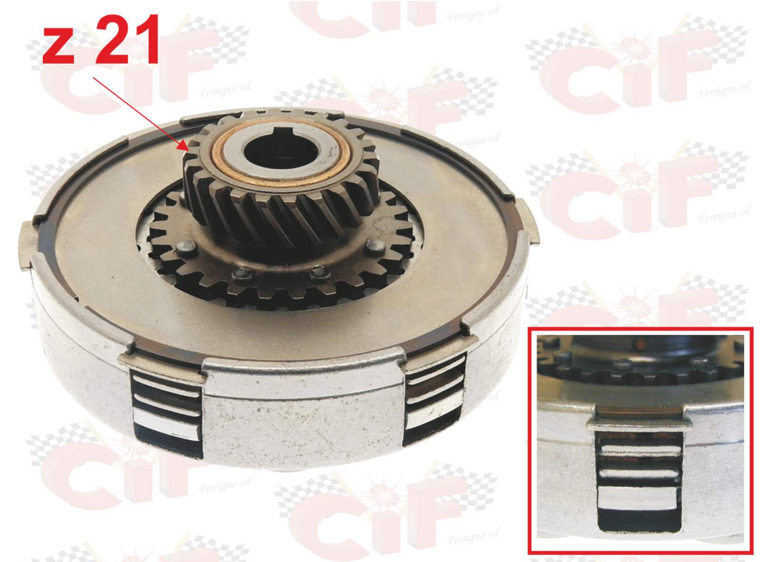 Gruppo frizione 3 dischi  z21 denti Piaggio Vespa PX 125 150 seconda serie