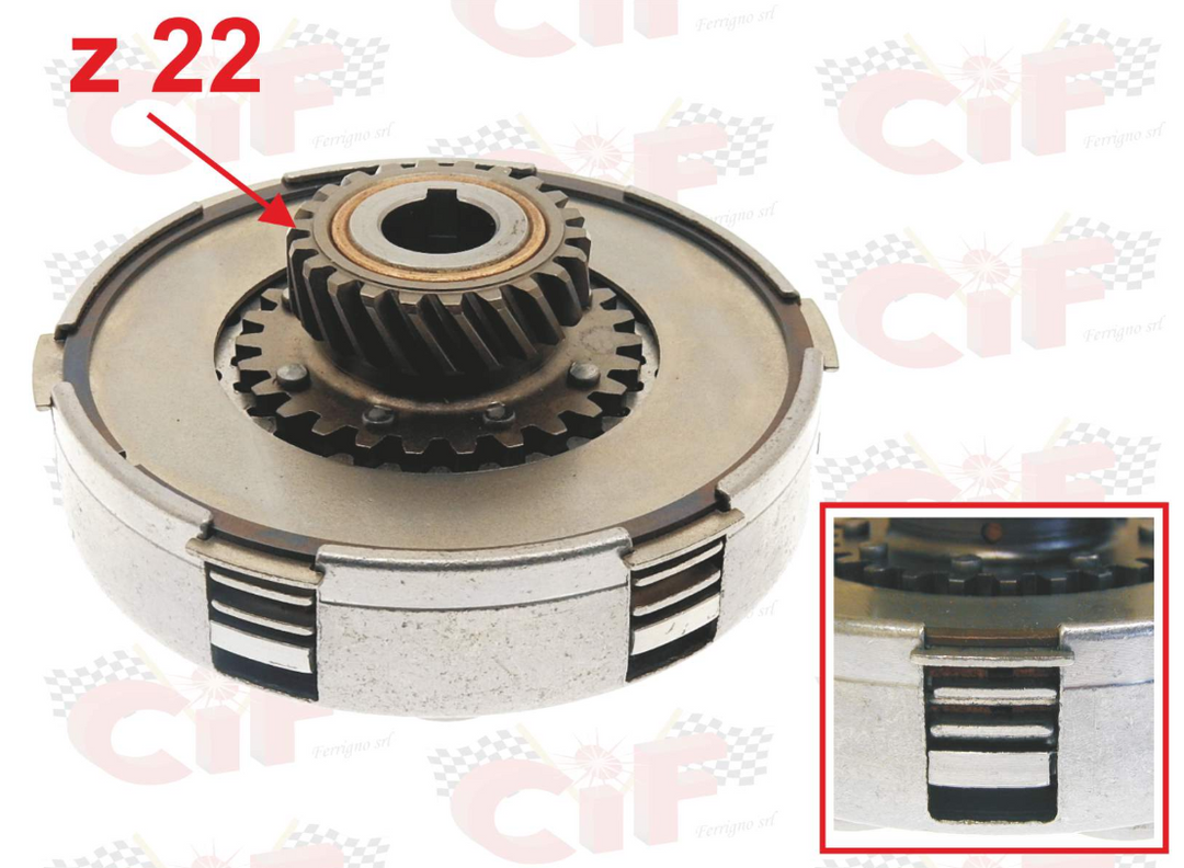 Gruppo frizione 3 dischi z22 denti Piaggio Vespa PX 125 150 prima serie