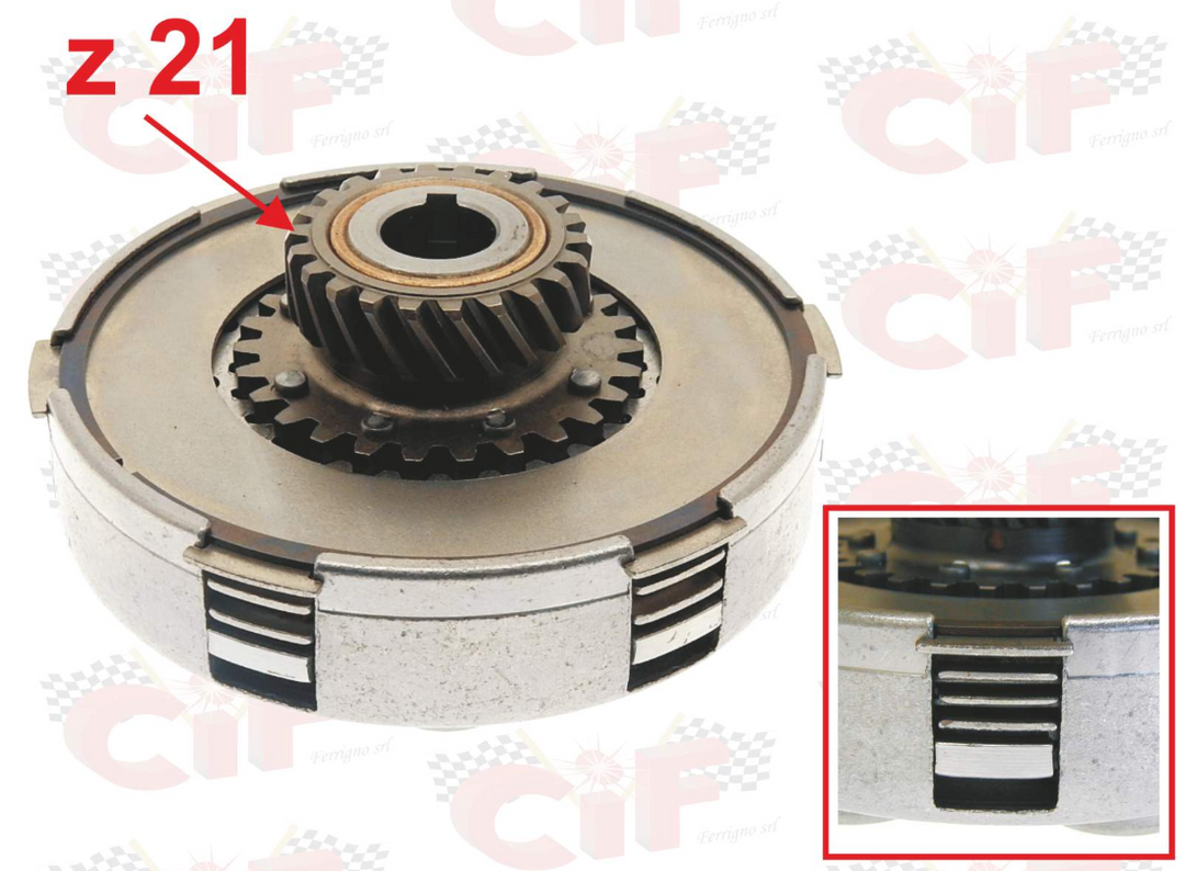 Gruppo frizione 4 dischi z21 denti Piaggio Vespa PX 125 150 seconda serie
