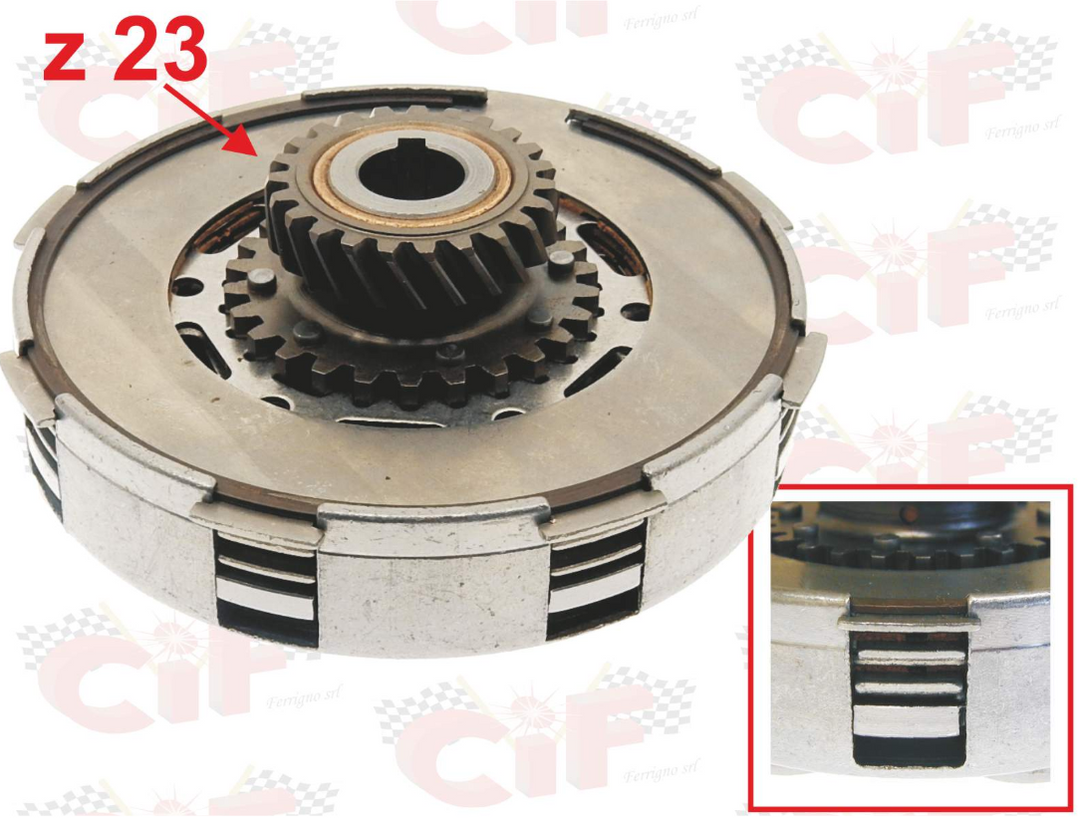 Gruppo frizione 3 dischi montato z23 denti Piaggio Vespa PX RALLY 200