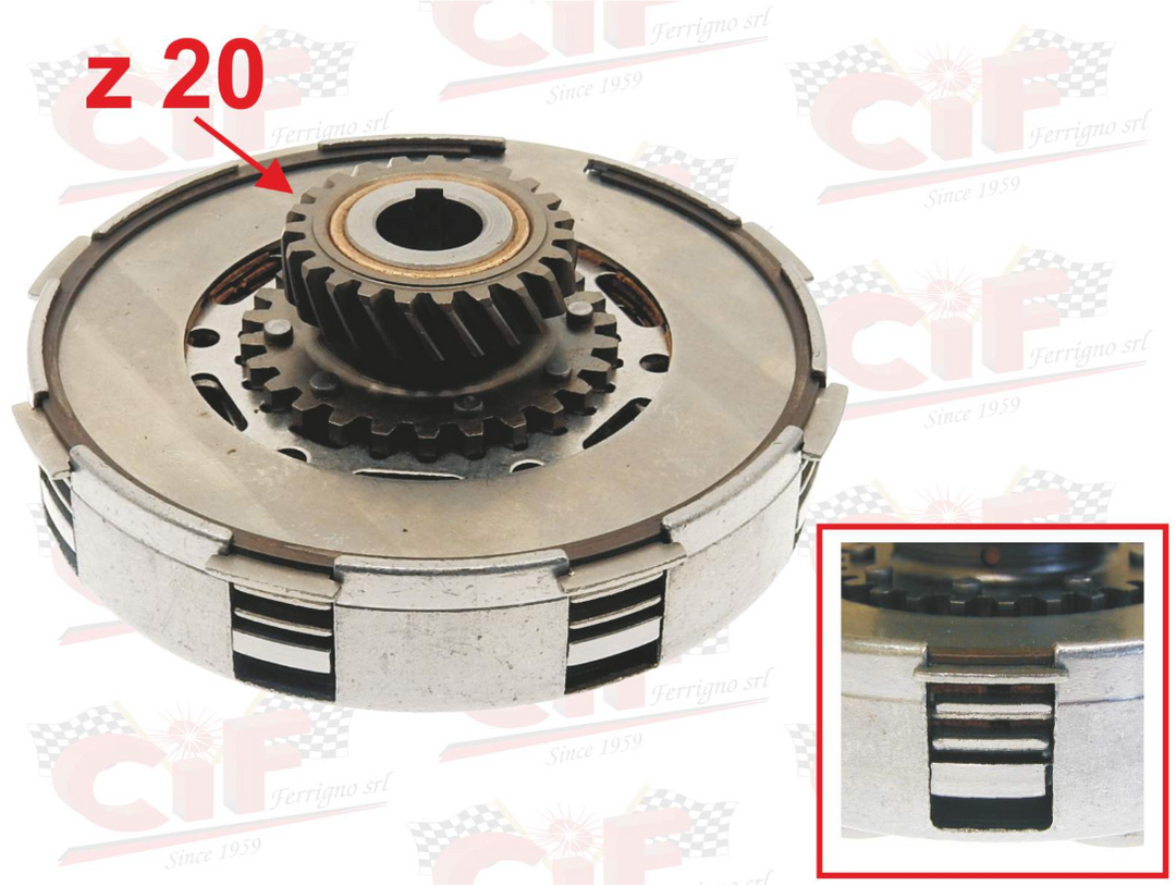 Gruppo frizione 3 dischi z20 denti Piaggio Vespa PX T5 125 1985-1989 VNX5T