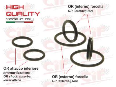 Kit anelli oring mozzo anteriore forcella Vespa 50 90 125 SPECIAL ET3 PRIMAVERA PK