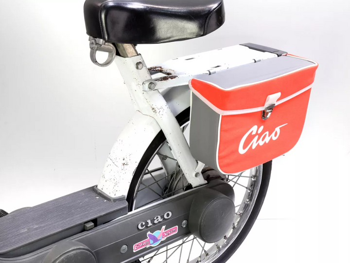 Borsa laterale arancione e grigia per Ciclomotori Piaggio Ciao 50 tutti i modelli fino al 1995