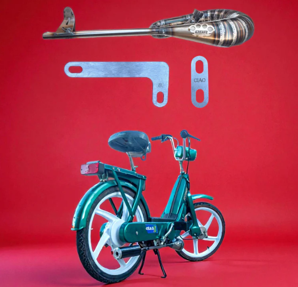 Marmitta scarico espansione DBR classic Piaggio Ciao con silenziatore in alluminio scarico 27mm