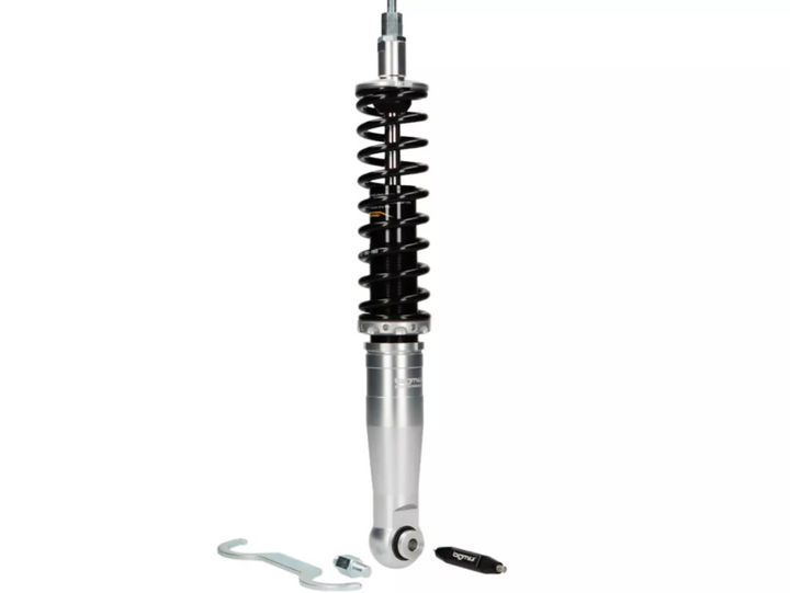 Ammortizzatore posteriore nero/argento BGM PRO SC/R1 SPORT 385mm Vespa VM1 VM2 VN1 VN2 VB1 VL1 VL2 VL3 GS150