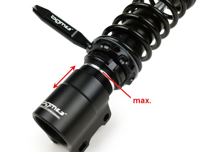 Ammortizzatore anteriore BGM 195mm + 205mm nero regolabile Vespa PK RUSH HP FL V