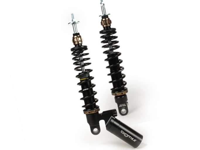 Kit ammortizzatori posteriori neri BGM PRO SC R12 regolabili Vespa GTS 125 250 300 2003-2024