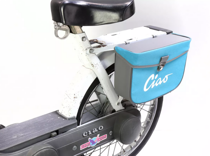 Borsa laterale turchese e grigia per Ciclomotori Piaggio Ciao 50 tutti i modelli fino al 1995