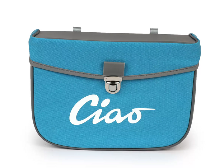 Borsa laterale turchese e grigia per Ciclomotori Piaggio Ciao 50 tutti i modelli fino al 1995