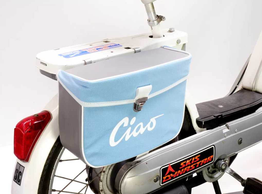 Borsa laterale azzurra e grigia per Ciclomotori Piaggio Ciao 50 tutti i modelli fino al 1995