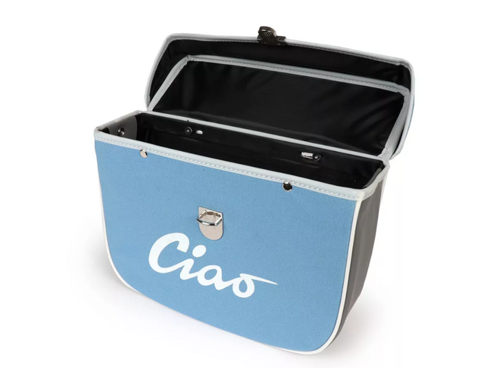 Borsa laterale azzurra e grigia per Ciclomotori Piaggio Ciao 50 tutti i modelli fino al 1995