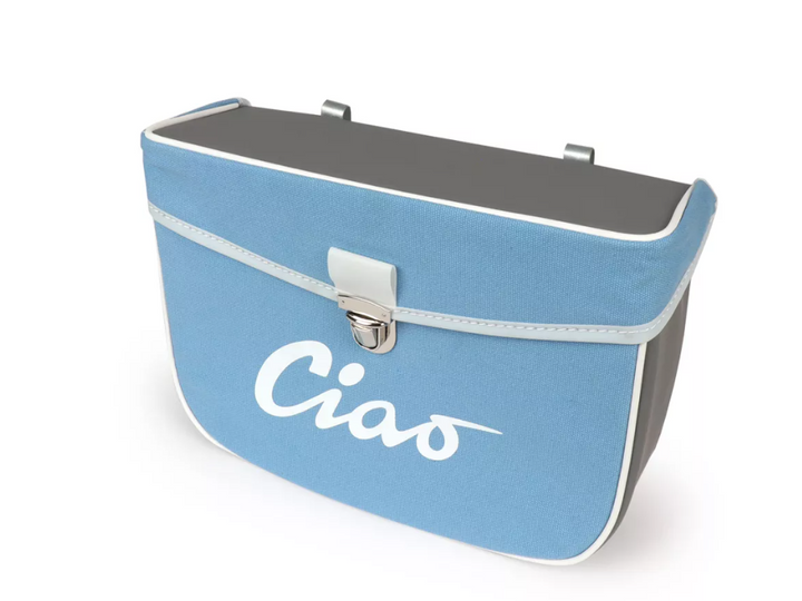 Borsa laterale azzurra e grigia per Ciclomotori Piaggio Ciao 50 tutti i modelli fino al 1995