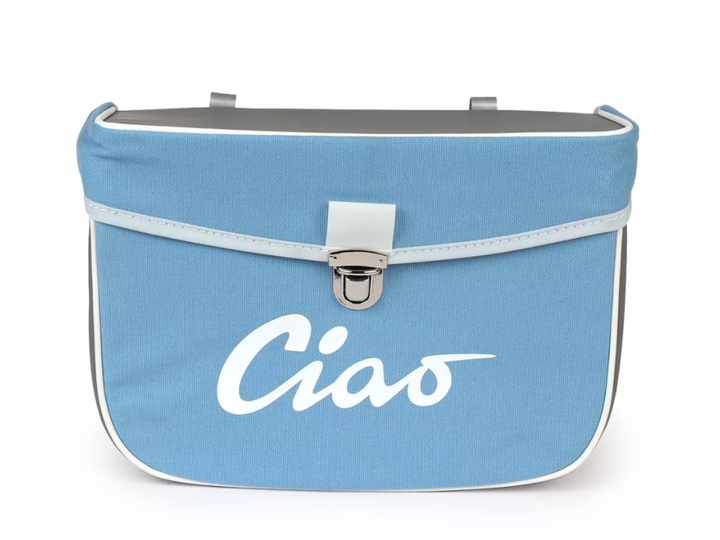 Borsa laterale azzurra e grigia per Ciclomotori Piaggio Ciao 50 tutti i modelli fino al 1995