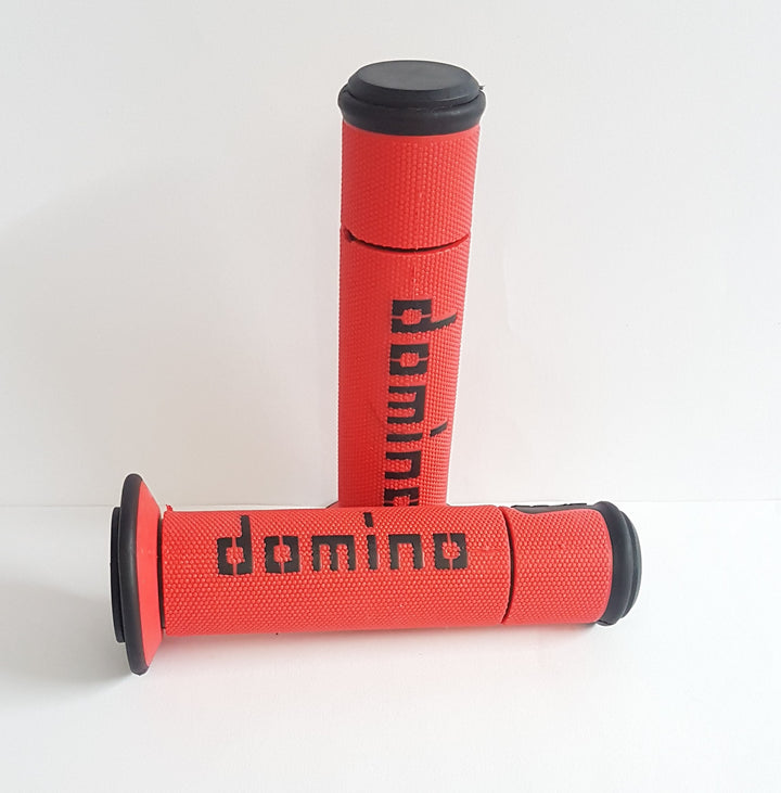 Coppia manopole domino rosse 22/24mm universali Ciclomotori Piaggio Ciao SI Bravo
