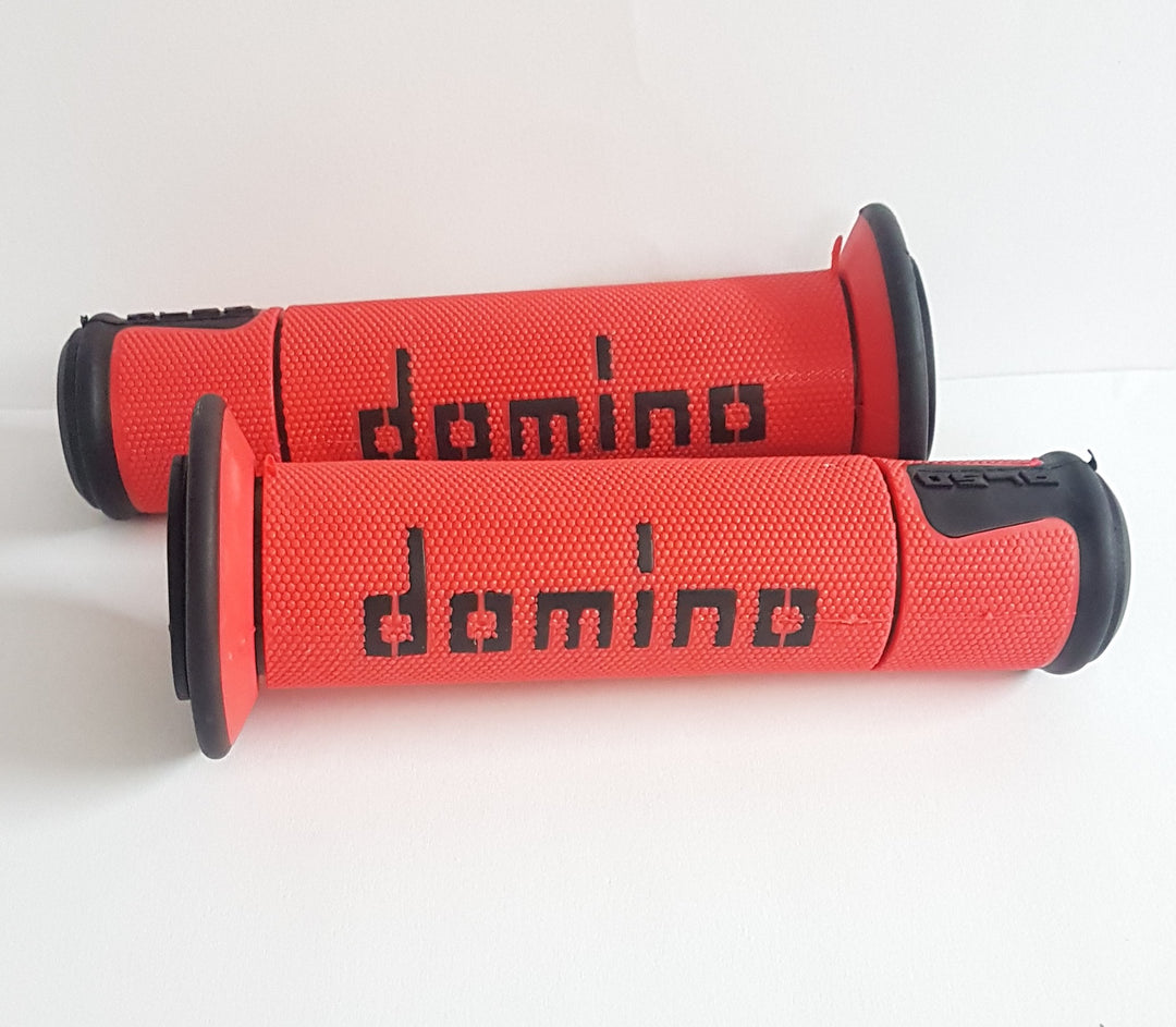 Coppia manopole domino rosse 22/24mm universali Ciclomotori Piaggio Ciao SI Bravo
